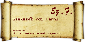 Szekszárdi Fanni névjegykártya