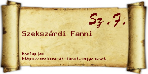 Szekszárdi Fanni névjegykártya
