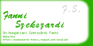 fanni szekszardi business card