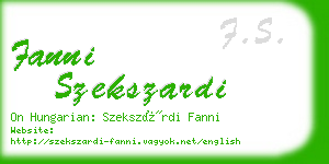 fanni szekszardi business card